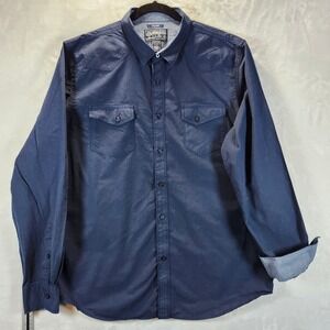 American Rag‎ Mens Navy Blue Long Sleeve Button Up Shirt X-Large Cotton
